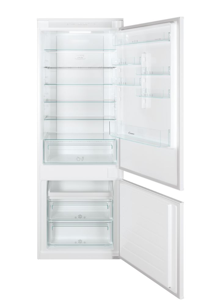 Frigorífico combi integrable Candy CBT7719FW, 193.5 x 69 x 54.5 cm, No Frost, clase F, 299 kWh año, 33dB, MultiFlow, reversible, Wifi, blanco